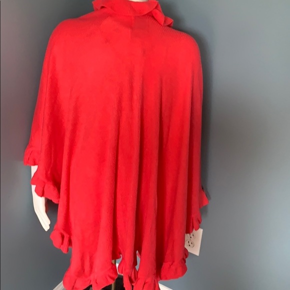 April Morin’ pink ruffle shawl open cardigan OS - Picture 3 of 4